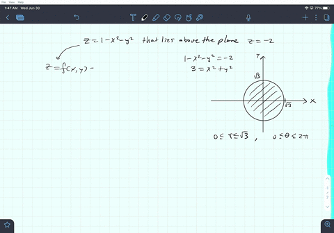 1-12-find-the-area-of-the-surface-the-part-of-the-paraboloid-z1-x2-y2-that-lies-above-the-plane-z-2