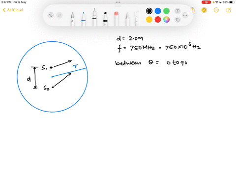 two-radio-antennas-are-separated-by-20-mathrmm-both-broadcast-identical-750-mhz-waves-if-you-walk-ar