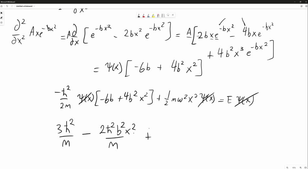 A onedimensional harmonic oscillator wave function is ψ=A x e^b x^2