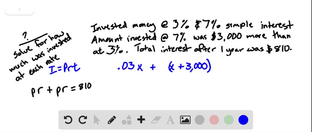 SOLVED:In Problem A, Let X Represent The Amount Invested At 3 % ...