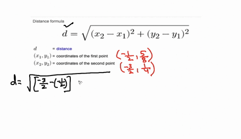 use-the-distance-formula-to-find-the-distance-between-the-two-points-left-frac12-frac58right-and-lef