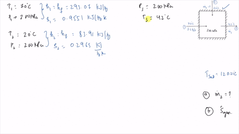 a-hot-water-stream-at-70circ-mathrmc-enters-an-adiabatic-mixing-chamber-with-a-mass-flow-rate-of-36