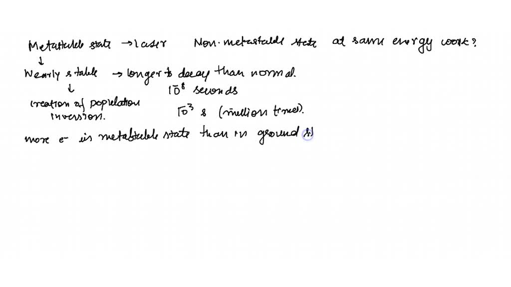 SOLVED What Is Special About A Metastable State And Why Is It So