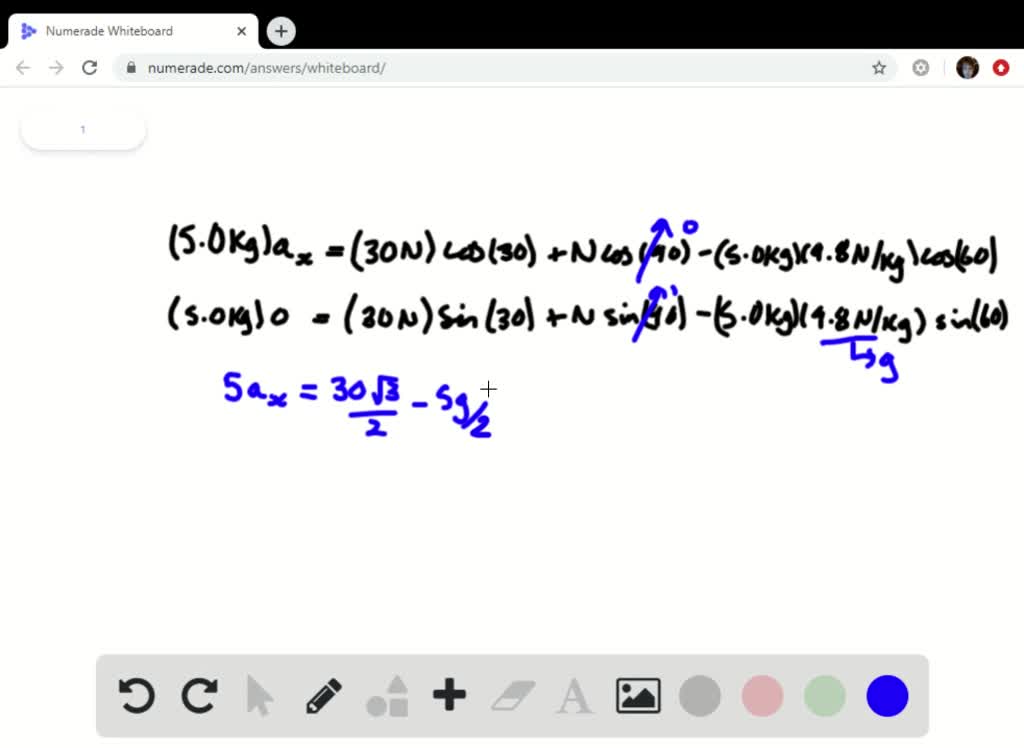 Solved The Two Sets Of Equations Below Are The Horizontal X And Vertical Y Component Forms Of