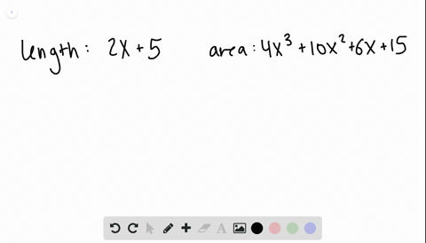 SOLVED:The area and width of each rectangle are given. Determine the ...