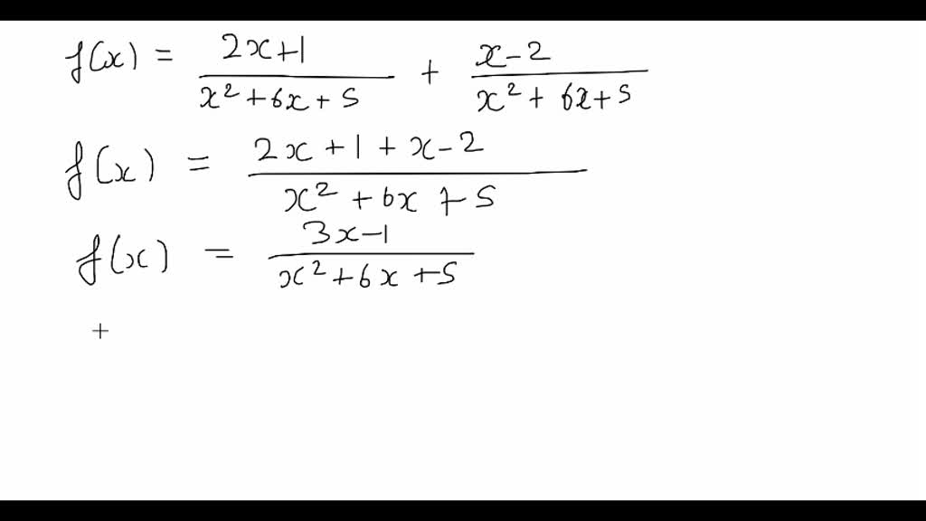 SOLVED:Find simplified form for f(x) and list all restrictions on the ...