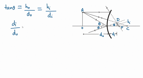 show-using-a-ray-diagram-that-the-magnification-m-of-a-convex-mirror-is-m-d_mathrmi-d_mathrmo-just-a