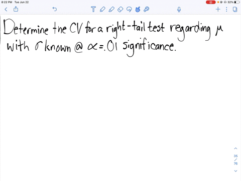 determine-the-critical-value-for-a-right-tailed-test-regarding-a-population-mean-with-sigma-known-at