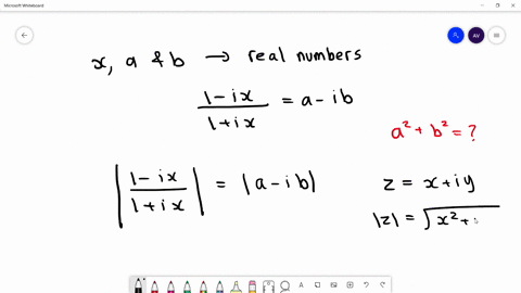 if-x-a-b-are-real-numbers-and-frac1-i-x1i-xa-i-b-then-a2b2-is-a-2left1x2right-b-2left1-x2right-c-2-d
