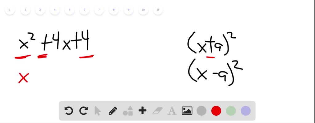 Solved:factor The Perfect Squares. X^2+4 X+4