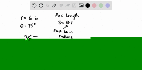 find-the-length-of-the-arc-subtended-by-a-central-angle-of-75circ-on-a-circle-of-radius-6-inches-giv