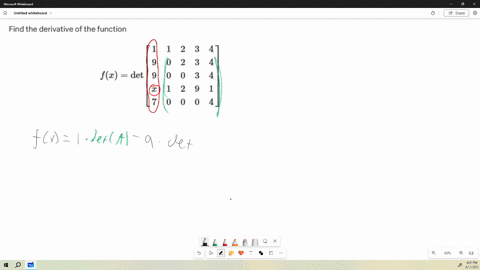 find-the-derivative-of-the-function-fxoperatornamedetleftbeginarrayccccc-1-1-2-3-4-9-0-2-3-4-9-0-0-2