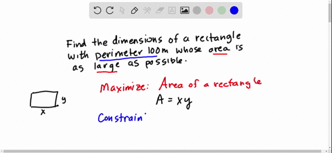 View Find The Dimensions Of A Rectangle With Area 1000 M2 Whose Perimeter Is As Small As Possible
