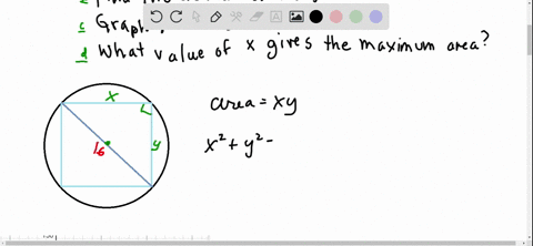 a-rectangle-that-is-x-feet-wide-is-inscribed-in-a-circle-of-radius-8-mathrmft-figure-can-not-copy-a-