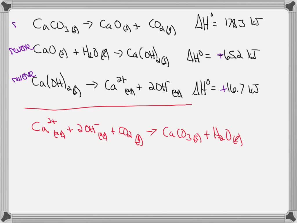 SOLVED:From these enthalpies of reaction, CaCO3( s) CaO(s)+CO2( g) Δr H ...