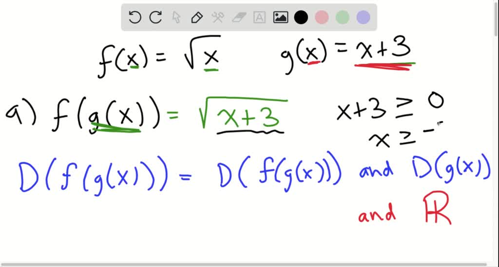 Solved Given Functions F And G Find A F ∘g X And Its Domain And