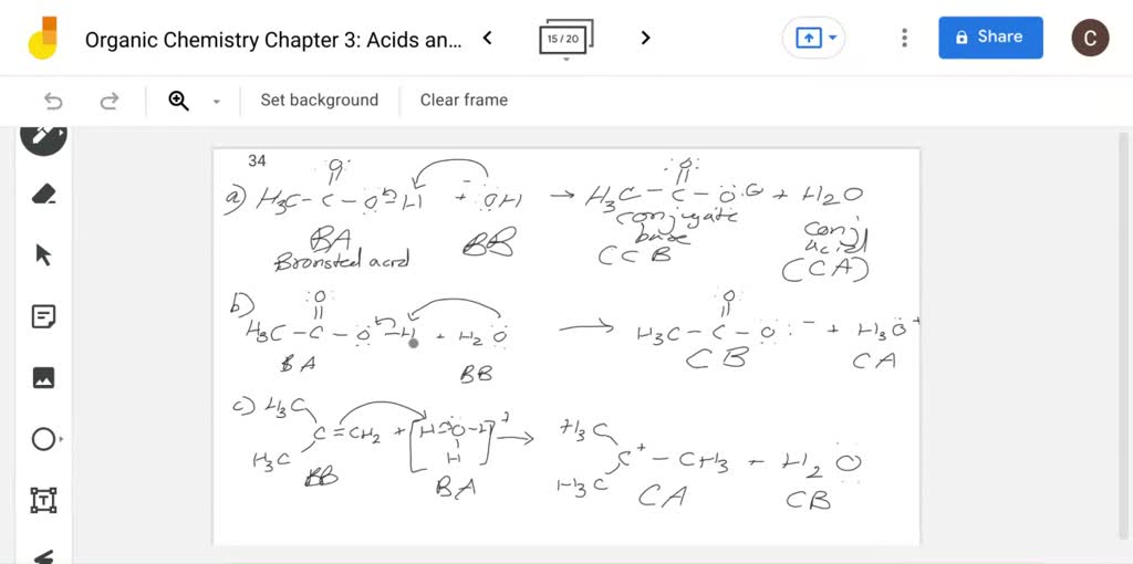 SOLVEDFor each of the Brónsted acidbase reactions shown in Fig. P3.34