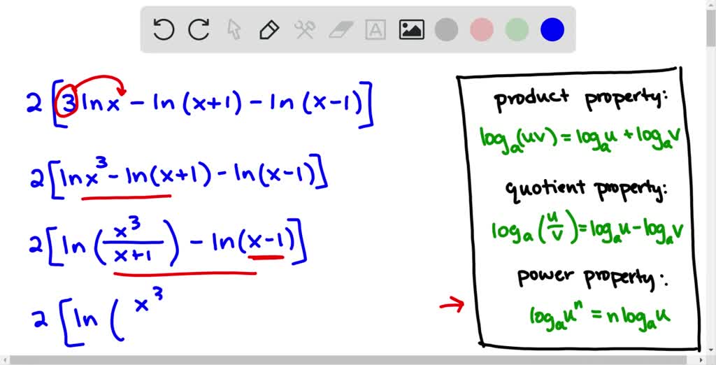 SOLVED:Condensing Logarithmic Expressions In Exercises 69-84, use the ...