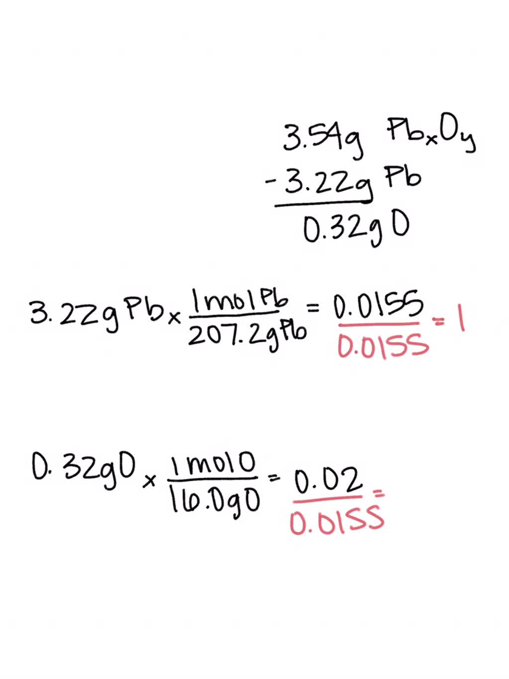 SOLVEDA 3.54 g of an oxide of lead contains 3.22 g of lead. Identify