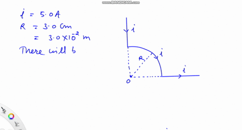 the-segment-of-wire-shown-in-figure-carries-a-current-of-i50-mathrma-where-the-radius-of-the-circula
