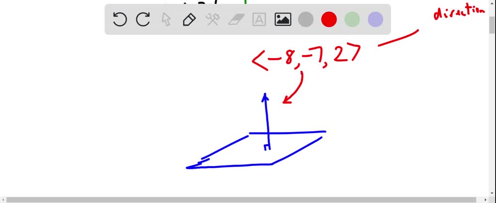 Find an equation of the plane.
The plane through the origin and perpendicular to the line
$$
x=1-8 t \quad y=-1-7 t \quad z=4+2 t
$$