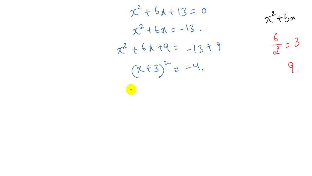solve each equation by completing the square 6x 9 x 2