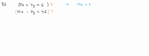 solve-each-system-by-elimination-beginarrayr5-x7-y6-10-x-3-y46endarray
