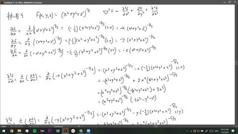 Solved Verify That The Function U 1 Sqrt X 2 Y 2 Z 2 Is A Solution Of The Three Dimensional Laplace Equation U X X U Y Y U Z Z 0