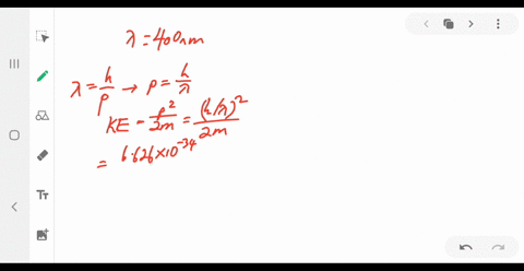 calculate-the-energy-in-electron-volts-of-a-an-electron-that-has-de-broglie-wavelength-400-mathrmnm-