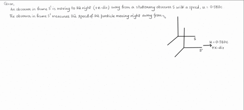 an-observer-in-frame-sprime-is-moving-to-the-right-x-direction-at-speed-u0580-c-away-from-a-stationa