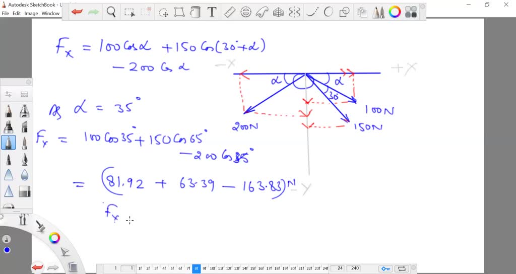 Knowing that a=35^∘, determine the resultant of the three forces shown ...