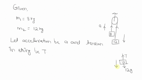 two-masses-8-mathrmkg-and-12-mathrmkg-are-connected-at-the-two-ends-of-a-light-inextensible-string-4