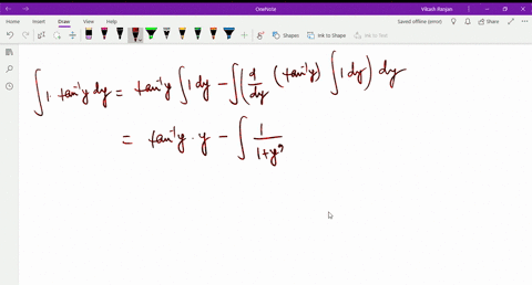 SOLVED:Evaluate the integrals using integration by parts. ∫tan^-1 y d y