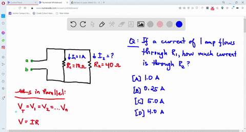if-the-current-in-the-10-ohm-resistor-in-the-diagram-is-1-ampere-then-the-current-in-the-40-ohm-resi
