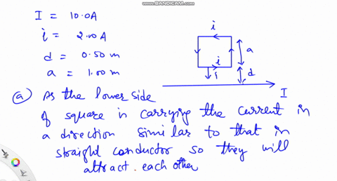 a-long-straight-wire-has-a-100-a-current-flowing-in-the-positive-x-direction-as-shown-in-the-figure-