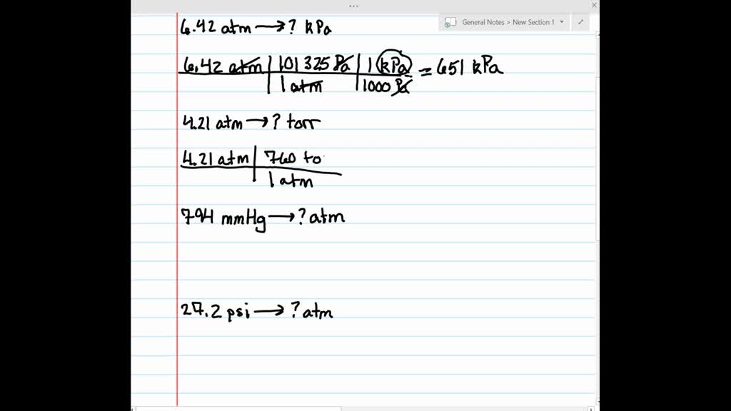 SOLVED Make The Indicated Pressure Conversions A 6 42 Atm To 