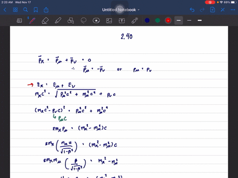 the-positive-pion-decays-into-a-muon-and-a-neutrino-pi-rightarrow-munu-the-pion-has-rest-mass-m_pi14