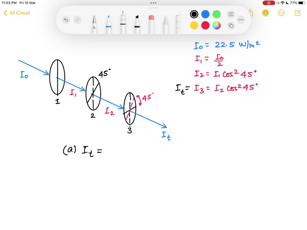 SOLVED:Apply An Unpolarized Light Beam With An Intensity Of 25.5 W / M ...