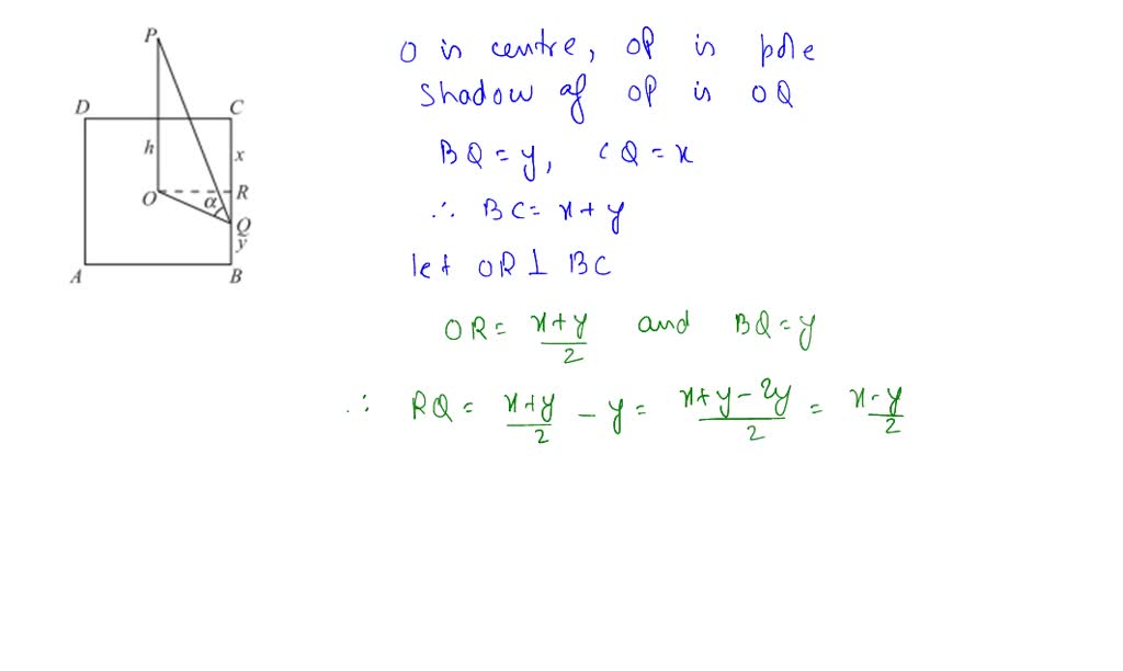 SOLVED:A pole stands vertically on the centre of a square. When αis the ...