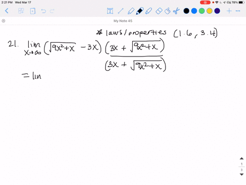 9-32-find-the-limit-or-show-that-it-does-not-exist-lim-_x-rightarrow-inftyleftsqrt9-x2x-3-xright