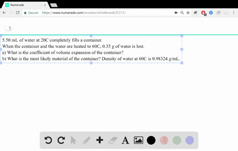 ii-it-is-observed-that-5550-ml-of-water-at-20circc-completely-fills-a-container-to-the-brim-when-the