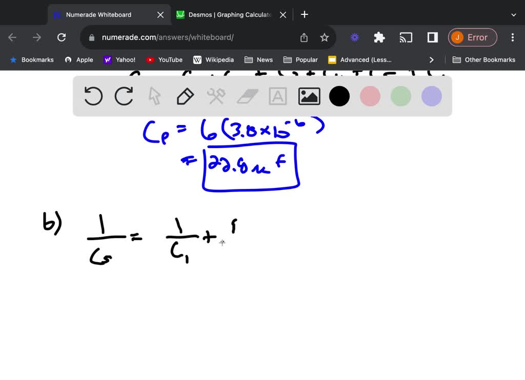 Six 3.8-μF capacitors are connected in parallel. What is the equivalent ...