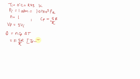 a-mole-of-ideal-monatomic-gas-at-0circ-mathrmc-and-100-mathrmatm-is-warmed-up-to-expand-isobarically