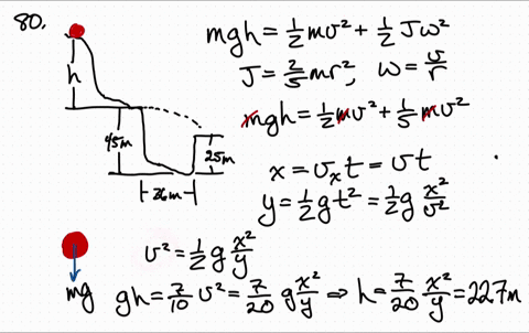 a-uniform-marble-rolls-without-slipping-down-the-path-shown-in-fig-p1080-starting-from-rest-a-find-t