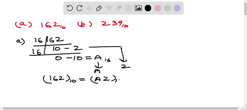 SOLVED:Convert the following decimal numbers to their hexadecimal ...