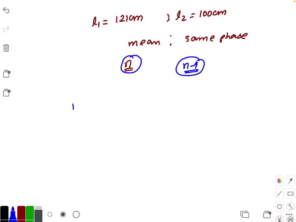 SOLVEDTwo pendulums of lengths 121 cm and 100 cm start vibrating. At