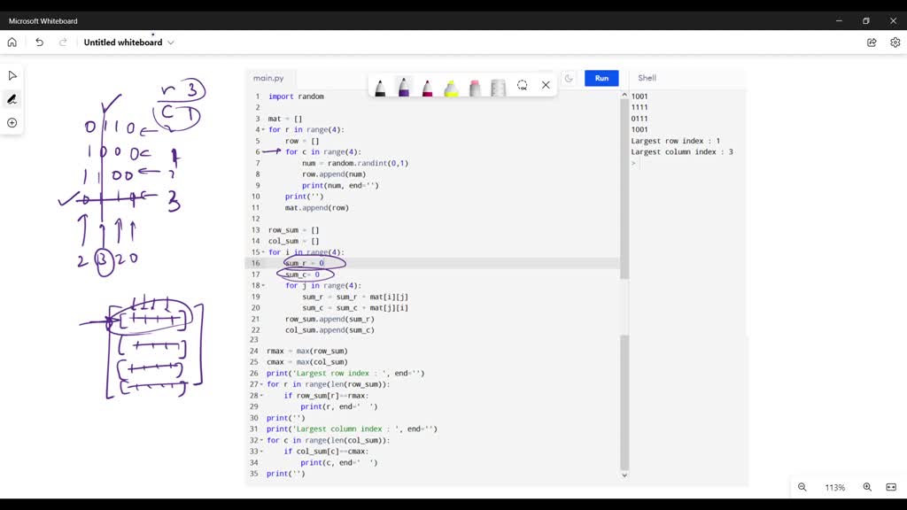 SOLVED Largest rows and columns Write a program that randomly