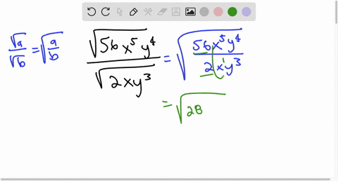 simplify-fracsqrt56-x5-y4sqrt2-x-y3