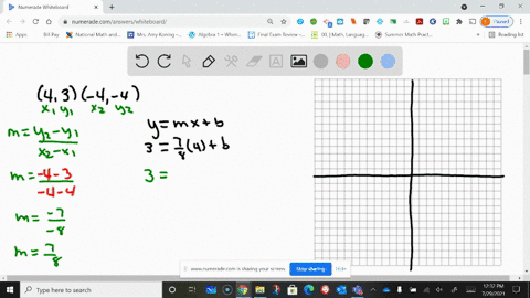 write-an-equation-of-the-line-that-passes-through-the-points-use-the-slope-intercept-form-if-poss-12