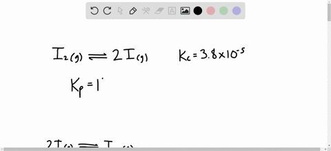 the-equilibrium-constant-k_mathrmc-for-the-reaction-mathrmi_2g-rightleftarrows-2-mathrmig-is-38-time